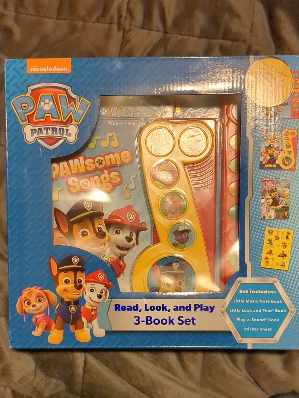 PAW Patrol Pawsome Songs 3-Book Set with Yellow Play-a-Sound Controller